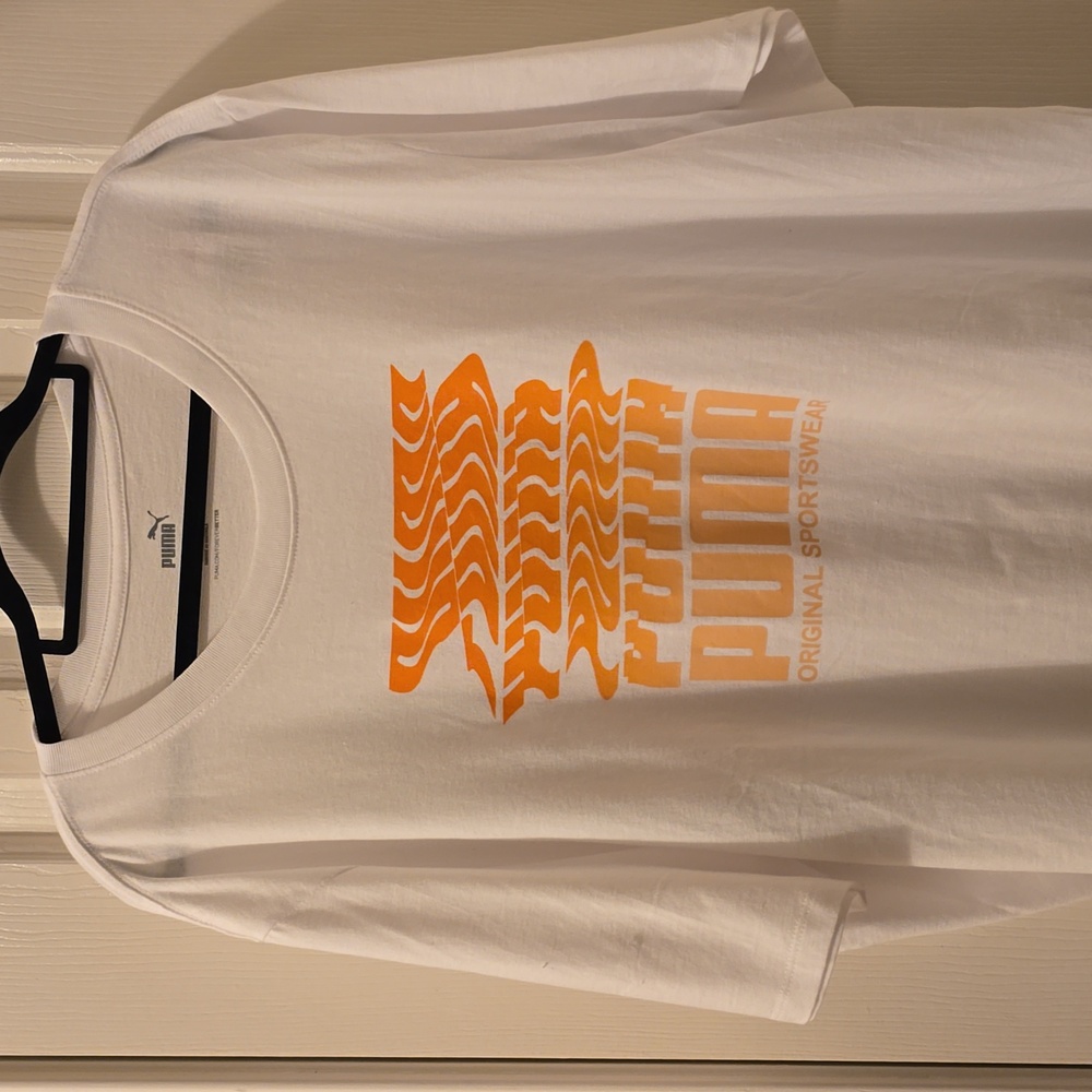 PUMA SIGNATURE BRAND MEN'S BIG AND TALL WHITE SHORT SLEEVE TEE-SHIRT SIZE XXL